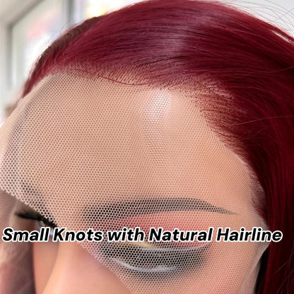 Burgundy Long Curly Wavy Red Wig Synthetic Middle Part Loose Deep Natural Wave 13X4 Wine Red Wigs for Women Daily Party Cosplay