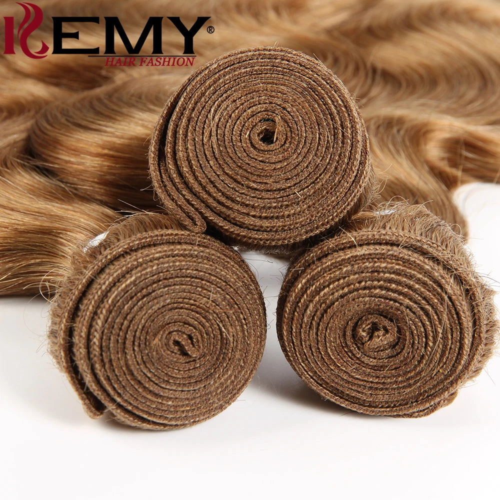 Body Wave Human Hair Bundles Honey Blonde Colored Human Hair Weave Bundles Brazilian Remy Hair Bundle Deals 1 PC KEMY HAIR