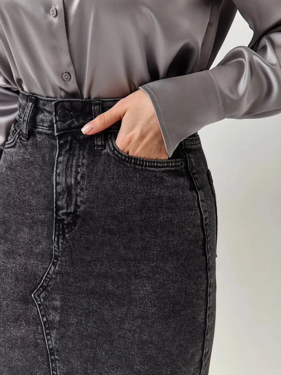 Denim Skirt Woman Streetwear Long Slim Skirts For Women Asymmetric High Quality Skirt Woman 2024 Trend High Waist Long Skirts