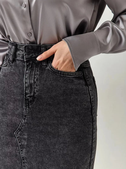 Denim Skirt Woman Streetwear Long Slim Skirts For Women Asymmetric High Quality Skirt Woman 2024 Trend High Waist Long Skirts