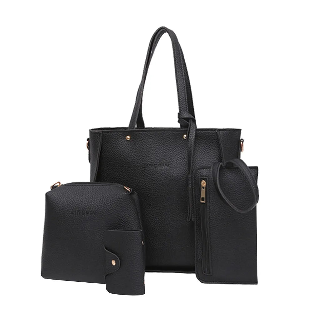 Women Four Set Handbag Shoulder Bags Four Pieces Tote Bag Crossbody Wallet Bags Women'S Handbag Sac à Mains Femme Bolsos Mujer