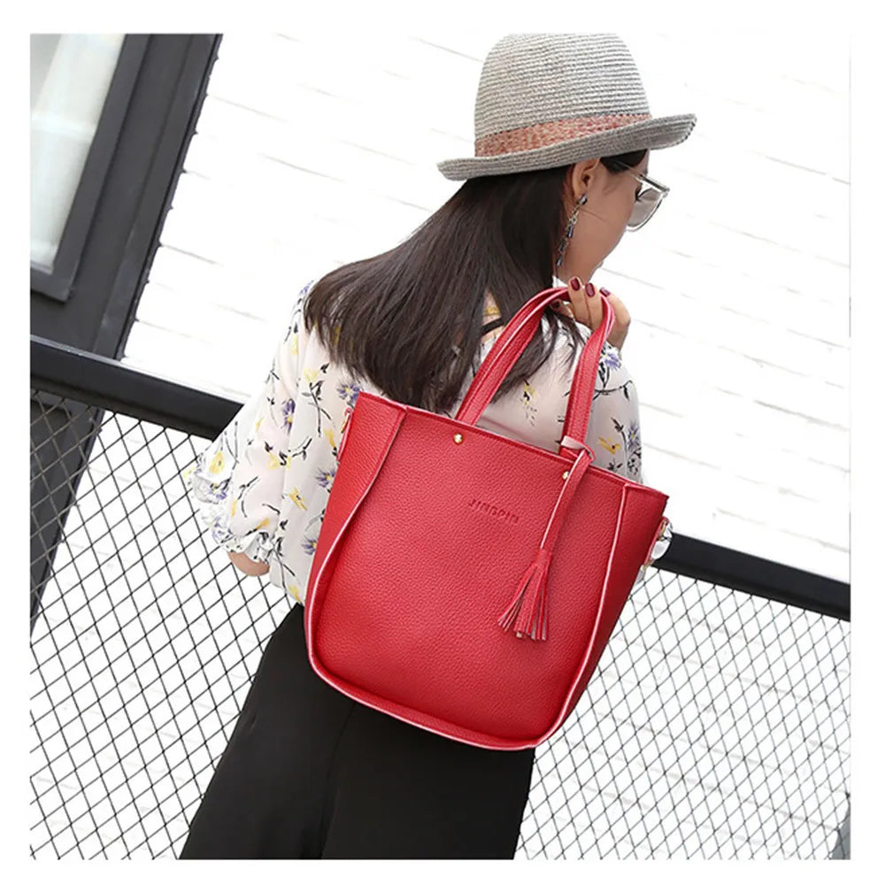 Women Four Set Handbag Shoulder Bags Four Pieces Tote Bag Crossbody Wallet Bags Women'S Handbag Sac à Mains Femme Bolsos Mujer