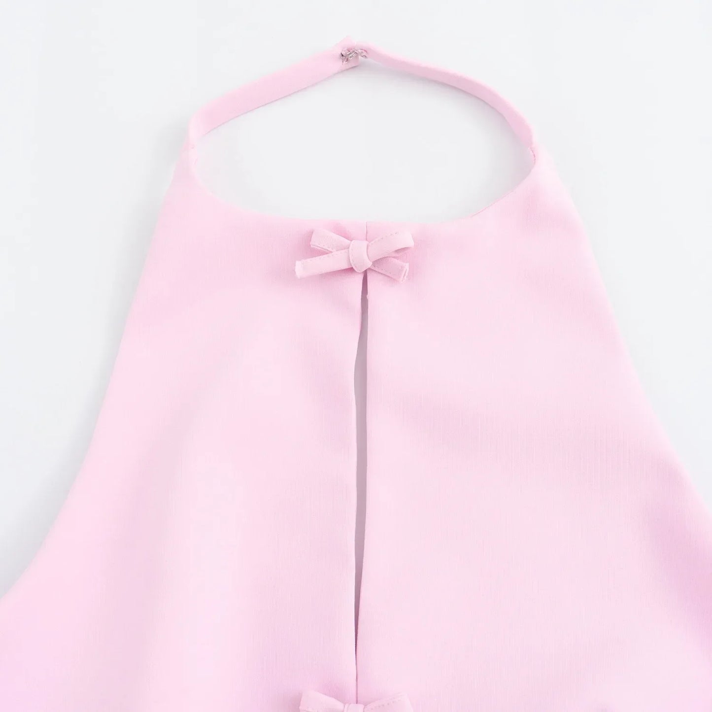 Bow Backless Vest Women Summer Sleeveless Halter Hollow Top Elegant Slim Skirt New Y2k Female Tanks Short Top Office