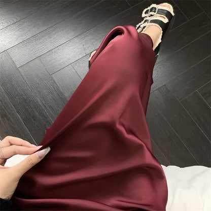 Satin Skirts for Women Korean Reviews Many Girls Clothes Women's 2025 Summer NEW High Waisted Mid Long Skirts Fashion women skir