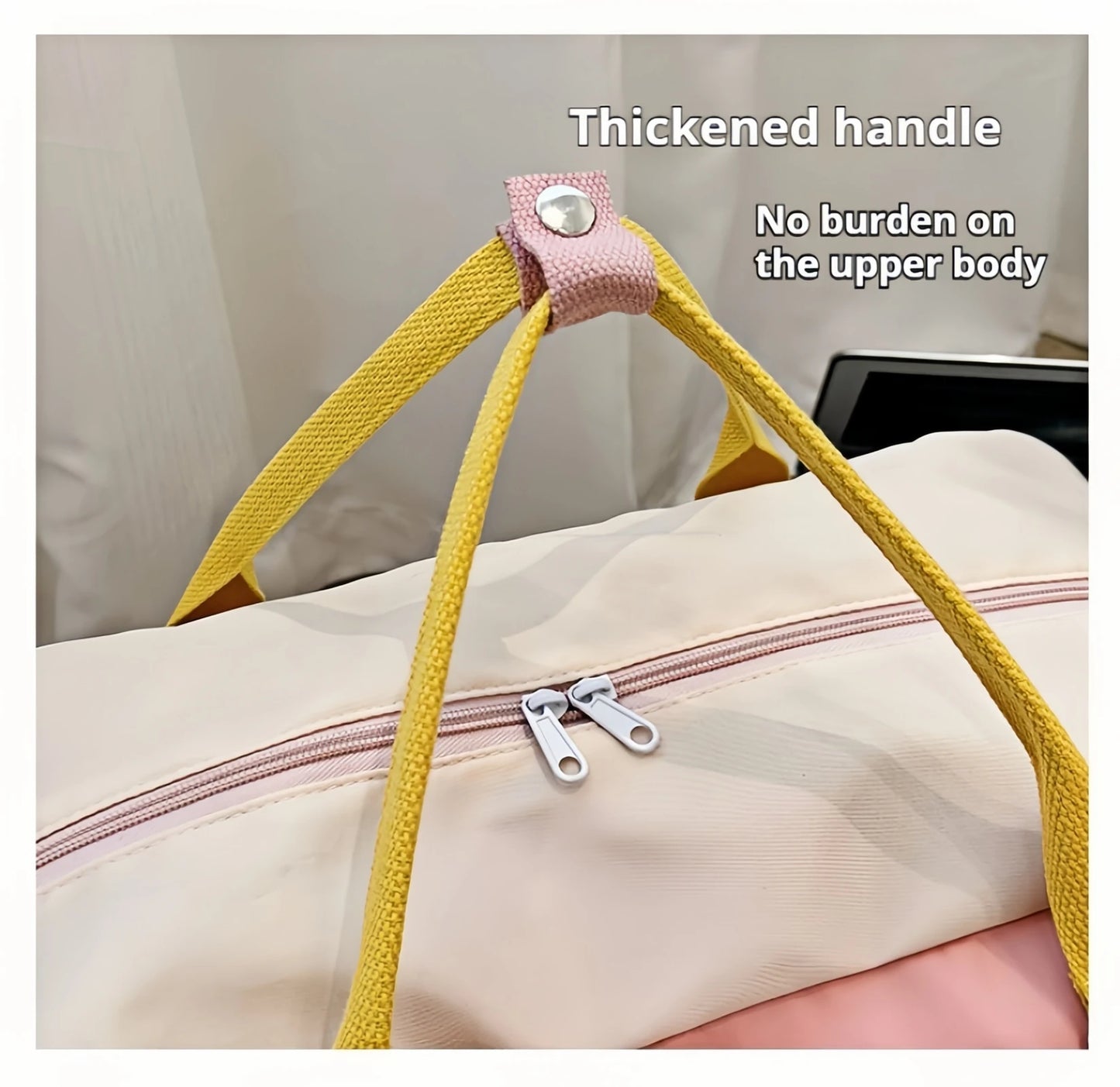 Women's Gym Tote Bags - Gym bags, large capacity sports bags for yoga, travel and fitness essentials - stylish design-tan