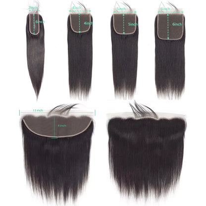 Straight 4x4 5x5 6x6 Closure Human Hair 13x4 Ear To Ear Transparent Frontal Lace Only 2x6 HD Lace Closure 3-5 Days Delivery
