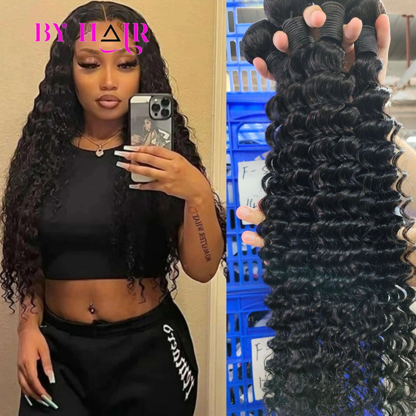 Deep Wave Human Hair Bundles For Women Brazilian Weaving 26 28 30 32Inch Virgin Hair Extensions Deep Wave Hair Bundles 1/3/4 Pcs