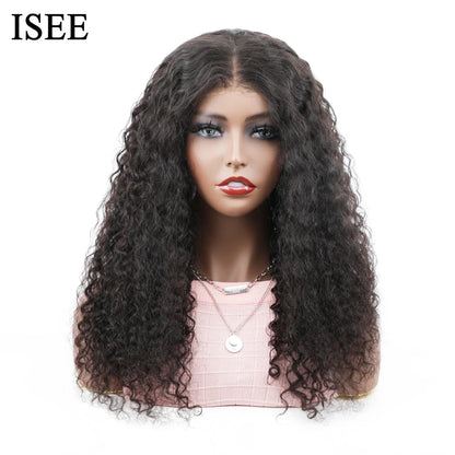 Wear Go Wig ISEE Hair Mongolian Water Wave 7x5 Glueless Preplucked Human Wigs Ready To Go Pre Cut Lace Easy Install HD Lace Wigs