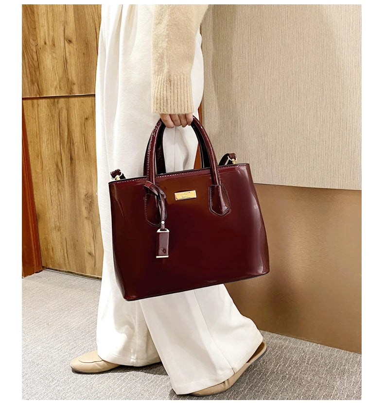 Women Handbags High Quality Patent Leather Women's Bag Fashion Shoulder bag Luxury Tote bag+card package Designer Messenger Bags