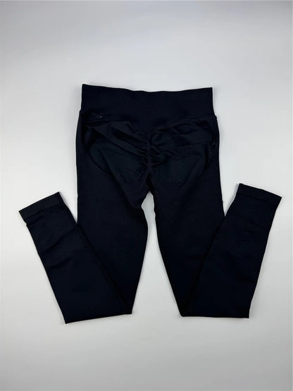 Woman Low Yoga Pants Tummy Control Squat Proof Gym Fitness Workout Scrunch Butt Tights Seamless Sports Leggings