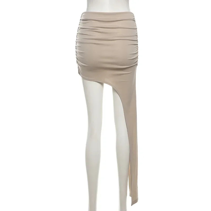 Slim Jupe Femme Été Korean Solid Color Skirts For Women Asymmetrical Y2k Clothes Fashion Clothing Sexy Mujer Conjuntos De Falda