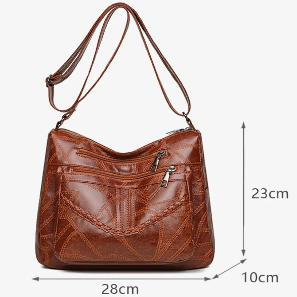 Light Women's Bags for Mom Multi-pocket Design Ladies Crossbody Shoulder Bags Vintage Pu Leather Purses and Handbags Sac A Main