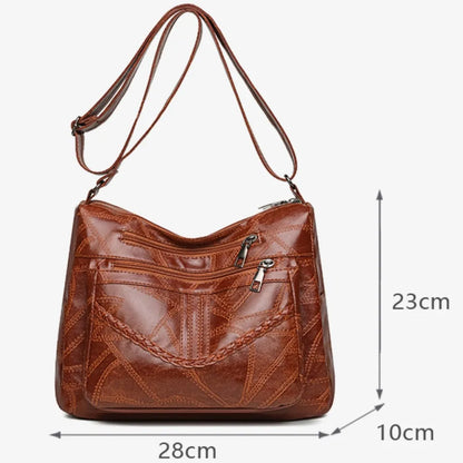 Light Women's Bags for Mom Multi-pocket Design Ladies Crossbody Shoulder Bags Vintage Pu Leather Purses and Handbags Sac A Main