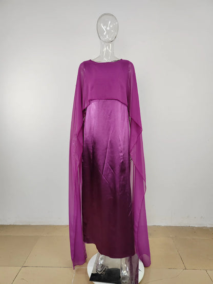 Women Dress Long Dresses Solid Round Neck Full Sleeve Casual Regular Loose Fit Elegant Splice High Waist Vestidos Simple