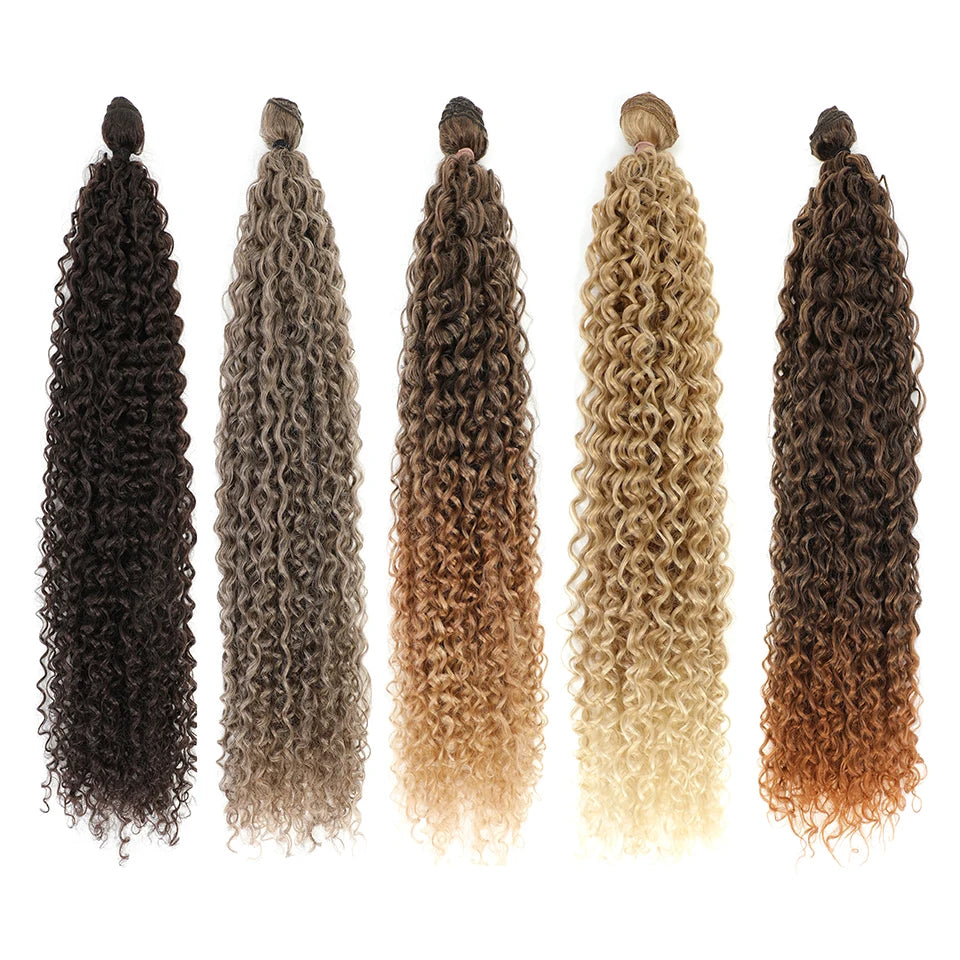 Synthetic Curly Hair Bundles Water Wave Hair Weave  Hair Extensions High Quality Weaving heat Temperature Hair