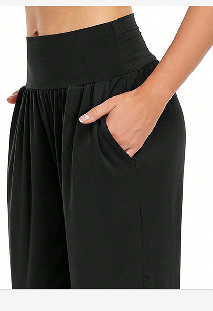 Womens Wide Leg Yoga Pants High Waisted Comfy Casual Loose Pants Workout Plus Size Lounge Sweatpants with Pockets