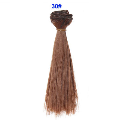 1pcs  Wig Refires Bjd Hair 15cm*100CM Black Gold Brown Green Pink Color Straight Wig Hair for 1/3 1/4 BJD Diy