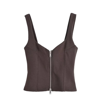 Women's Tops Summer 2025 New Elastic Tight-Fitting Elegant Summer Holiday Tops Women's Street Chic Youth Fashion Joker Vest Tops