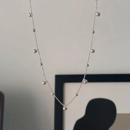 S925 Sterling Silver Necklace Bead Chain Beautiful SimpleMulti Round Bead Pendant For Women Wedding Fine Jewelry Christmas Gifts