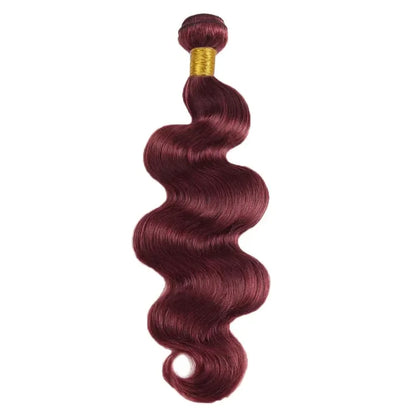 Human Hair Bundles 12-26 Inches Wine Red Bundles Body Wave Hair Weave 100% Brazilian Human Hair Extensions 1PC/100g 99J