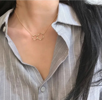 Two Round Shaped Necklaces Female Exquisite Geometric Women Chain Choker Neck Necklace Birthday Gift For Ladies Fashion Jewelry