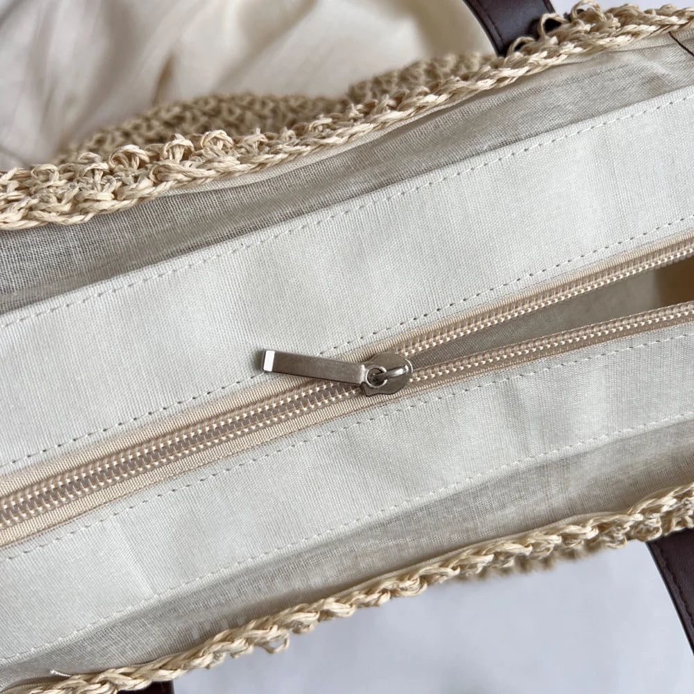 Women Shouder Bag Bohemian Straw Underarm Bag Summer Beach Woven Armpit Bag Large Casual Crochet Tote Bag Shopping Bags