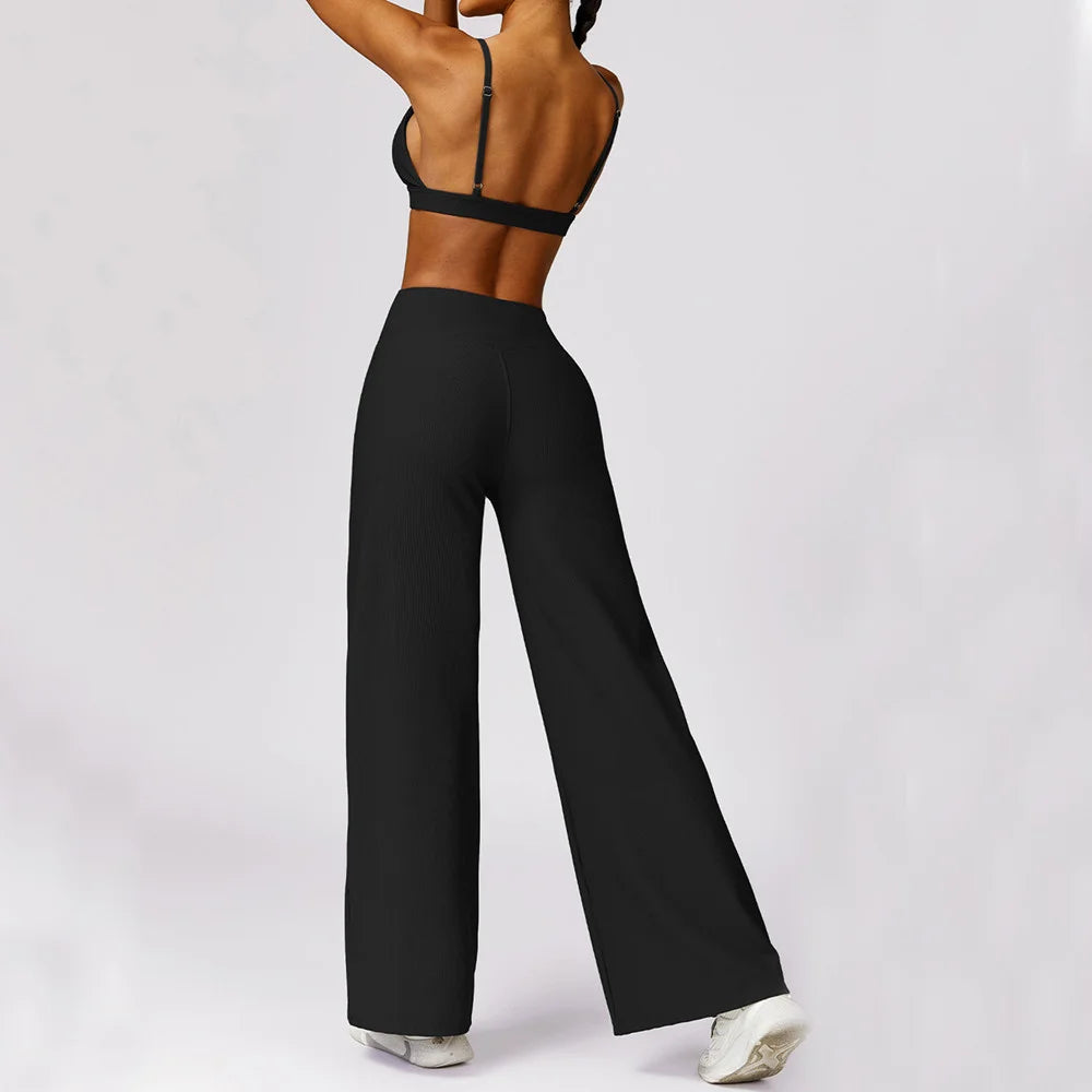 Long Yoga Pants Women Belly Sports Trousers High Waisted Fitness Straight Pants Workout Leggings Autumn Stretchy Trouser XP86