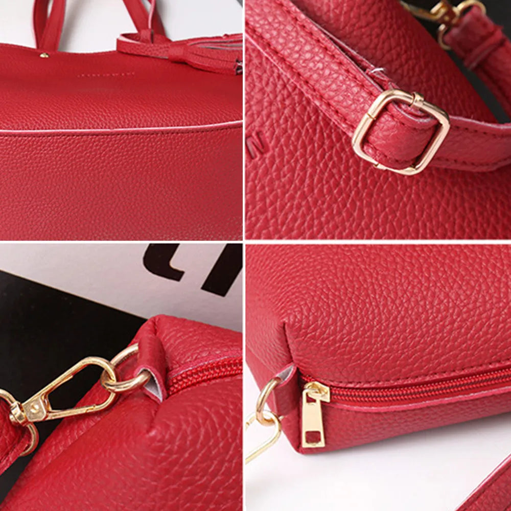 Women Four Set Handbag Shoulder Bags Four Pieces Tote Bag Crossbody Wallet Bags Women'S Handbag Sac à Mains Femme Bolsos Mujer