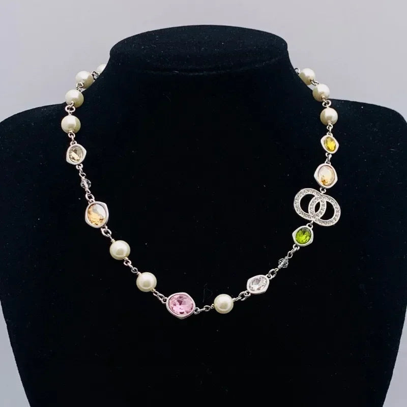 High end letter necklace for women, popular European and American necklaces, socialite, grandmother, collarbone chain for women