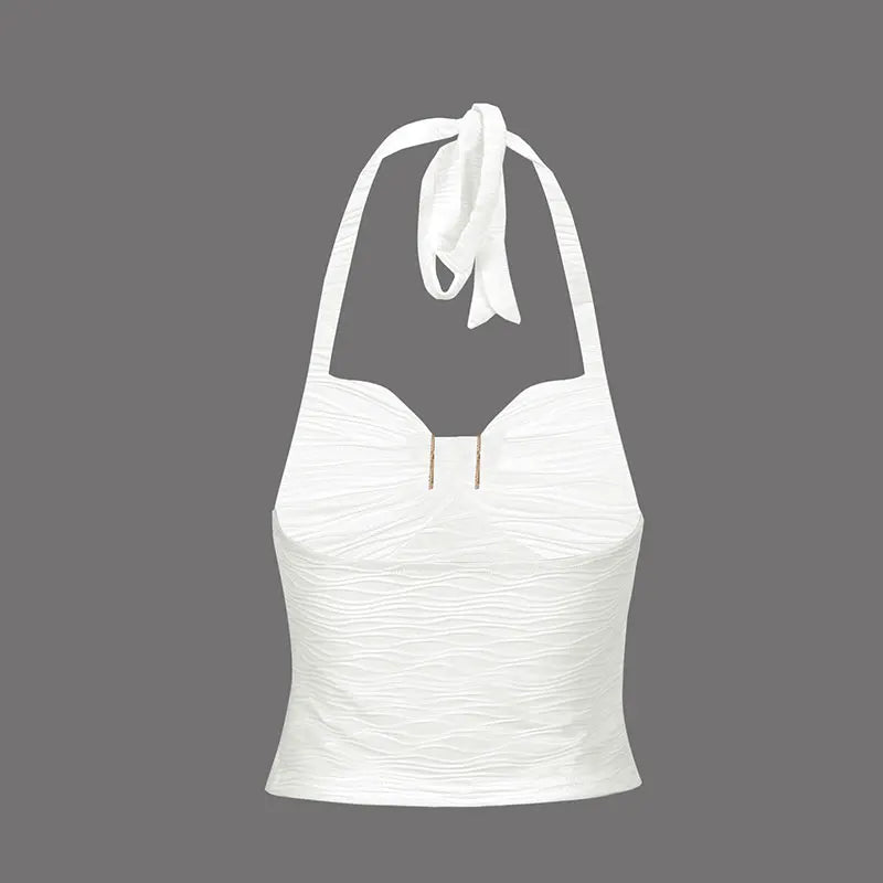 Women's Vest Top New Solid Sexy Summer Streetwear Fashion Halter Tank Casual Slim Elegant Female Versatile Knitted Tank Clothing