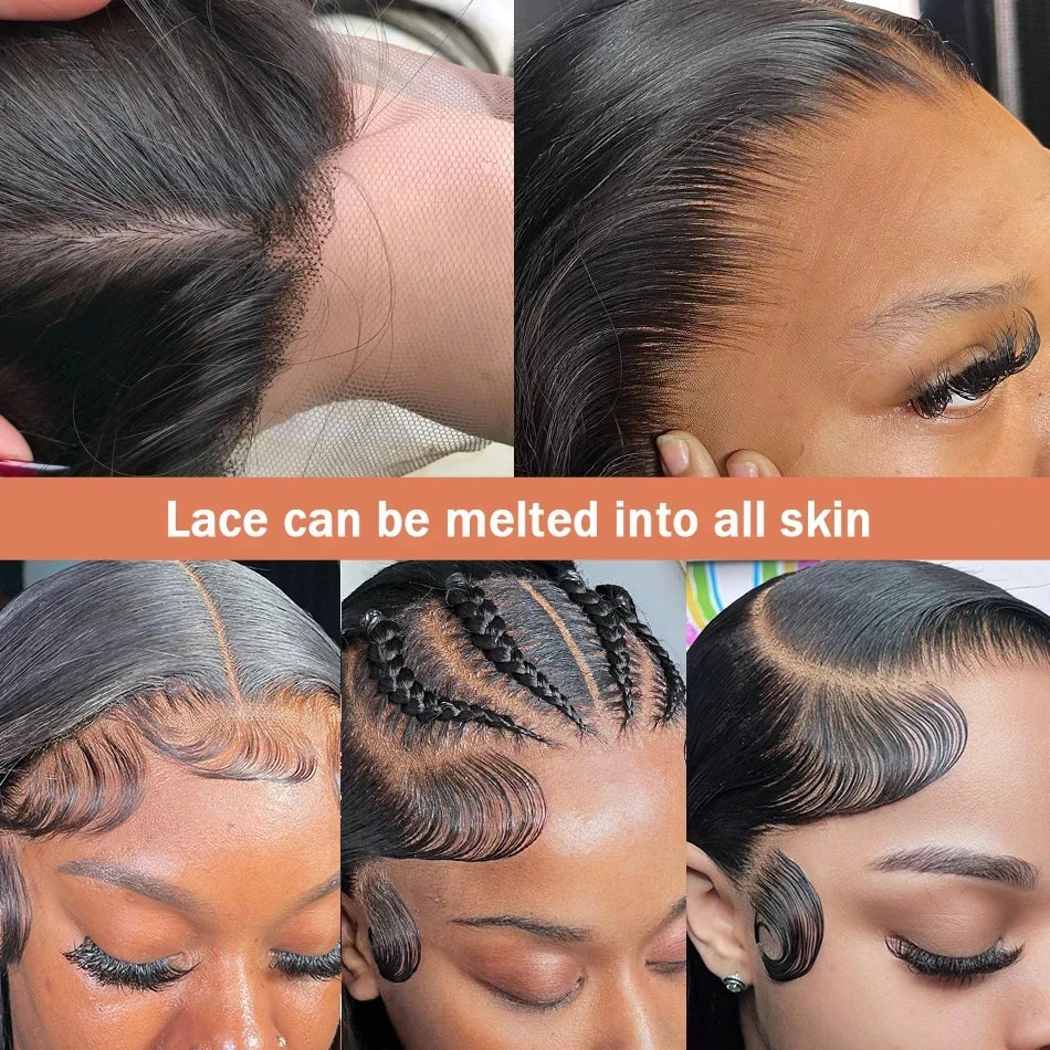 250Densit 13x6 Bone Straight HD Transparent Lace Human Hair Wigs Brazilian 13x4 360 Full Lace Front Wig Human Hair Wig For Women