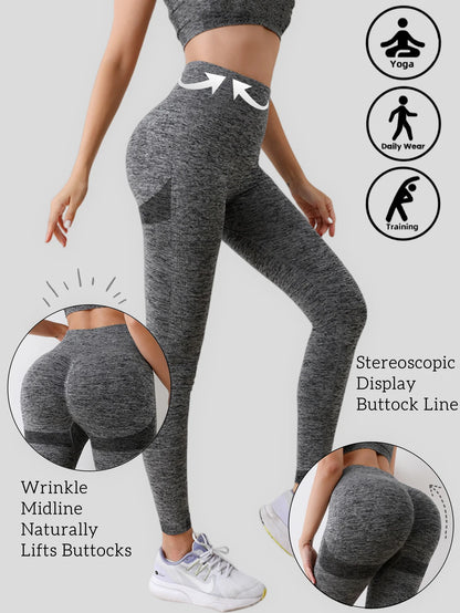 Women'S Sports Yoga Pants Fitness Hip Lifting High Waisted Pants Abdominal Compression Tight Fitting Breathable Sports Fitness