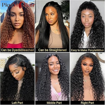 26Inch Glueless Wigs Human Hair 6X4 Lace Ready To Wear Go Water Wave Wig 100% Human Hair Curly Glueless Wig Pre Cut For Women