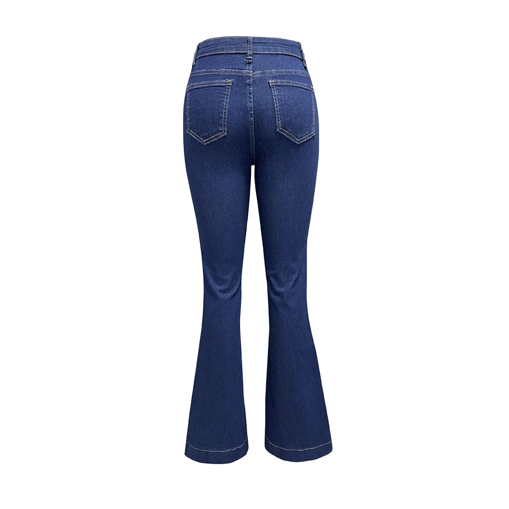Women Denim Pants Fashion Korean Wide Leg Pants High Waist Slim Jeans Female Clothing Office Lady High Street Long Trousers