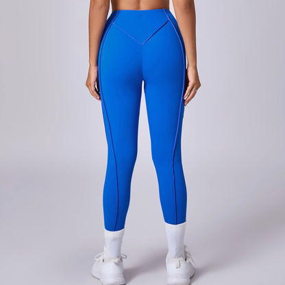 Women Nude Straps Yoga Pants Squat Proof Workout High Waist Leggings Fitness Pant Female Active Wear Legging