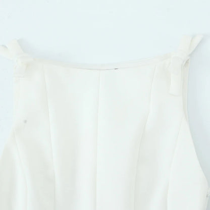 TRAF Top for Women Fashion Summer Short Skirt Hem Bow Sleeveless O-neck Blouse Street Clothing Vest Tank Chic Ladies Tops Mujer