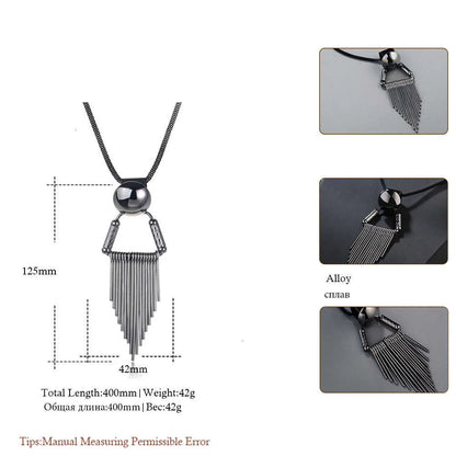 Fashion Long Necklace for Women Collier Femme Vintage Tassel Necklaces & Pendants 2022 Statement Jewelry Collar Mujer Maxi Colar