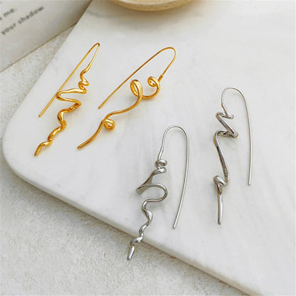 Abstract three-dimensional design earrings cool and handsome temperament fashion women exquisite retro ear hanging jewelry acces
