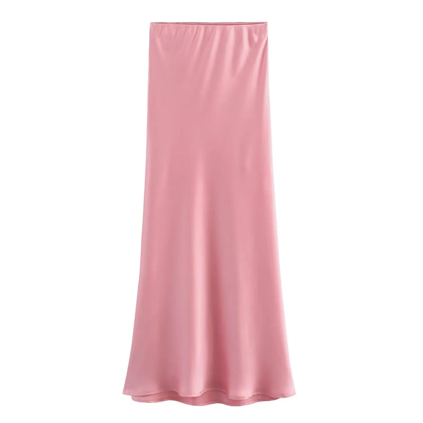 Satin Skirt Woman High Waist Elegant Long Skirts For Women Fashion Summer Midi Skirt Office Women's Skirts