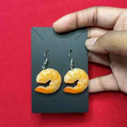 Realistic Shrimp Earrings Handmade Cute and Funny Earrings Food Earrings