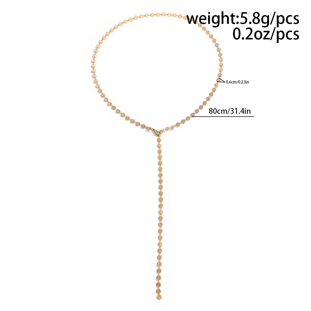 New Chic Long Round Necklaces for Women Teens Girls Sexy Y Necklace Collar Layered Metal Chain Personaliz Simply Jewelry