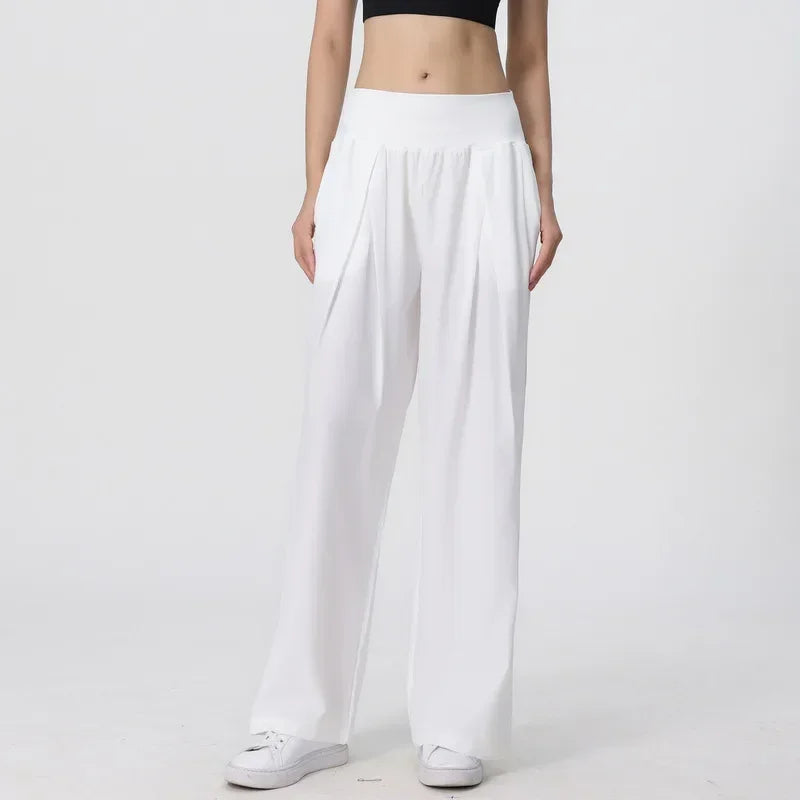 Yoga Pants Women's Loose Running Casual Pants Spring Summer Breathable Wide Leg Flare Outer Wear Sweatpants