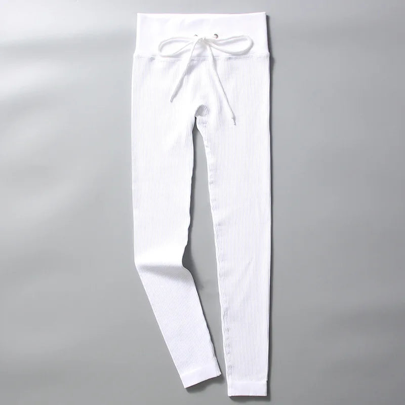 Ribbed Yoga Leggings Women Sports Pants Tights Seamless Sport Femme Gym Leggins Workout Fitness Pants Athletic Wear