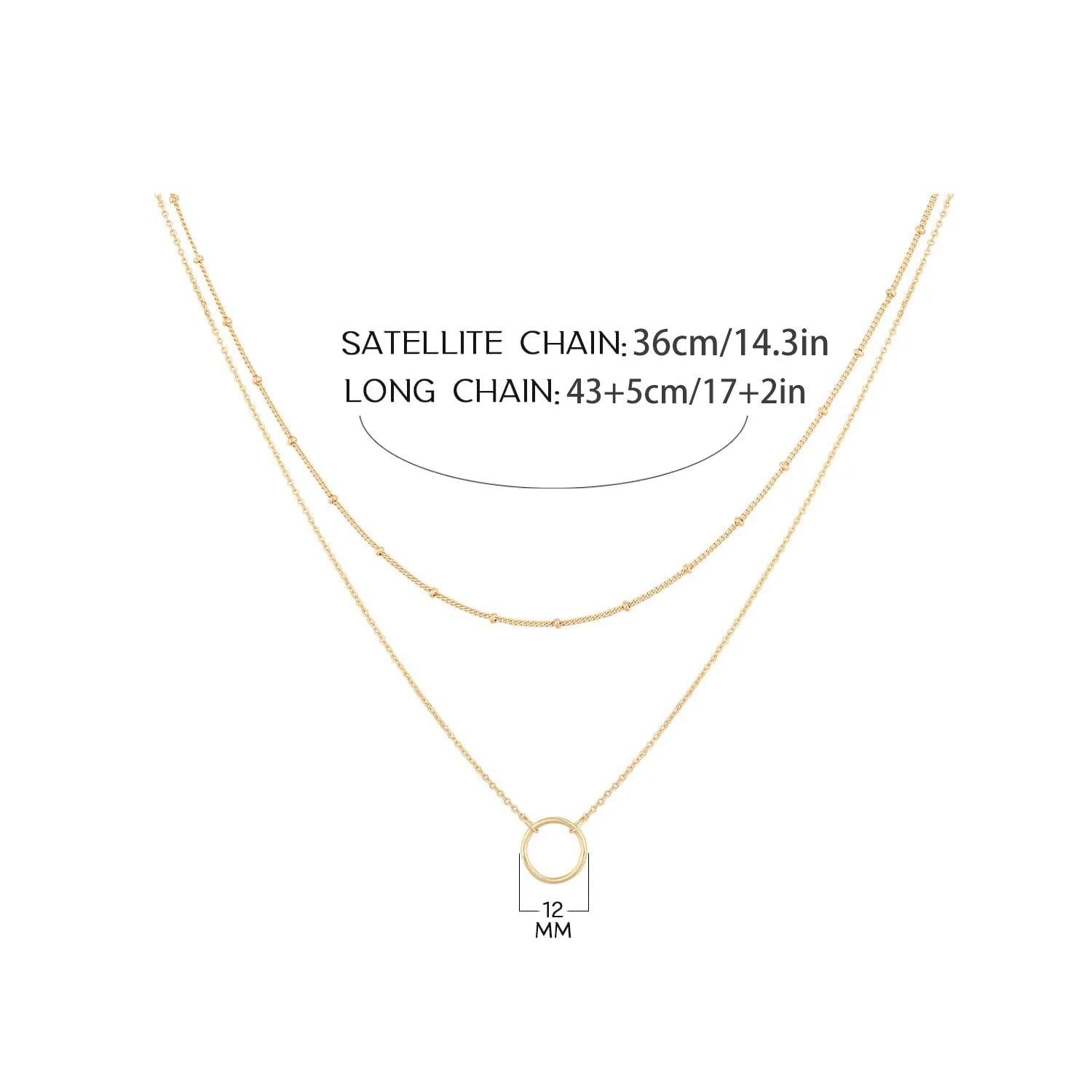 Stainless steel necklace for women Double necklace Vintage Bohemian round pendant necklace jewelry