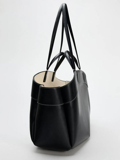 Women Tote Bag Underarm Pouch Large Capacity Pu Leather Shoulder Bag Retro Crossbody Bag Casual Portable Bucket Bags Handbag