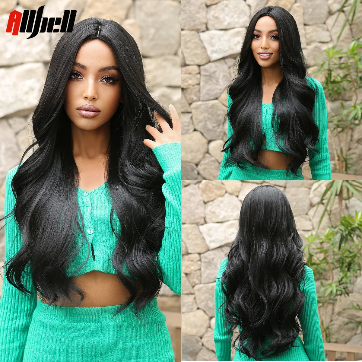Long Wavy Wine Red Synthetic Wigs Natural Wave Afro Wigs With Bangs for Black Women Cosplay Costume Wig Heat Resistant Fiber
