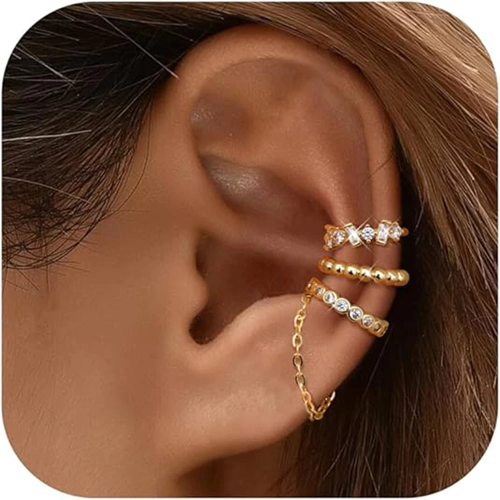 Ear Cuff Earrings for Women Non Piercing 14K Gold Plated Ear Cuff for Non Pierced Ears Clip on Cartilage Earring Dainty Earrings