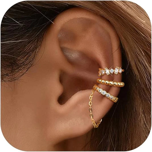 Ear Cuff Earrings for Women Non Piercing 14K Gold Plated Ear Cuff for Non Pierced Ears Clip on Cartilage Earring Dainty Earrings