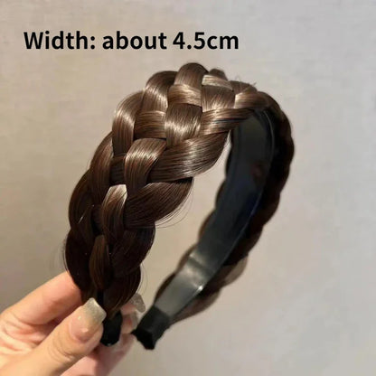 Wig Braided Headbands for Women Fishbone Wide Twist Hairbands Handmade Head Hoop Hair Bands Styling Headwear Accessories Gift