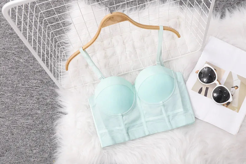 Top Women Bra Bandeau Corset Underwear Sexy Sleeveless with Chest Pad Ladies Y2K Lace Tank Tops Wrapped Vest Tube Top Cropped